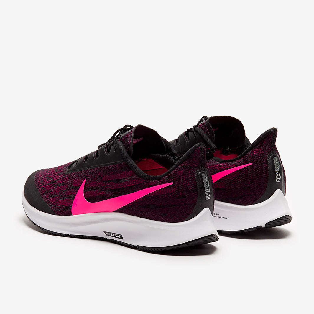 Nike Womens Zoom Pegasus 36 Flyease  -  Black/Pink Blast-True Berry