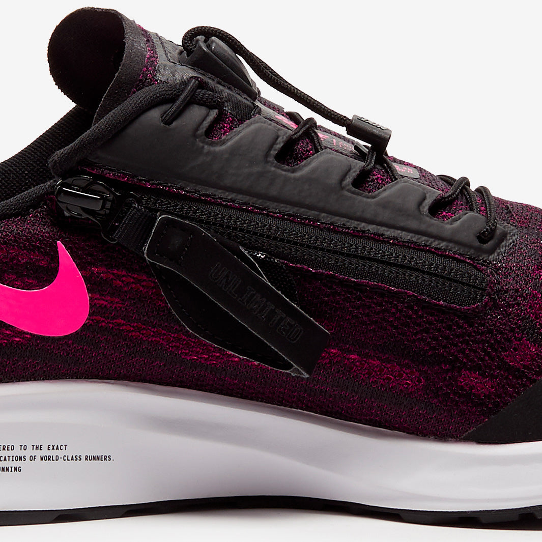 Nike Womens Zoom Pegasus 36 Flyease  -  Black/Pink Blast-True Berry