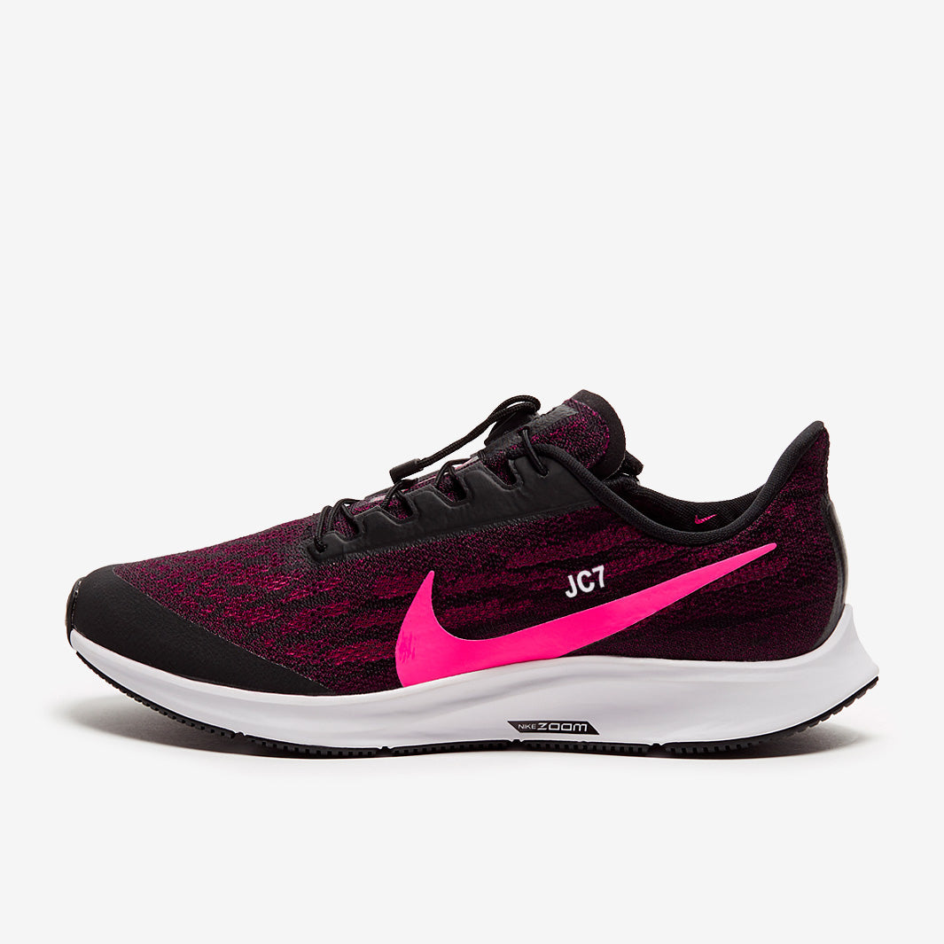 Nike Womens Zoom Pegasus 36 Flyease  -  Black/Pink Blast-True Berry