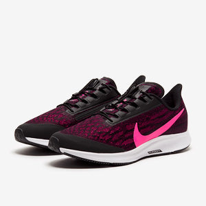 Nike Womens Zoom Pegasus 36 Flyease  -  Black/Pink Blast-True Berry