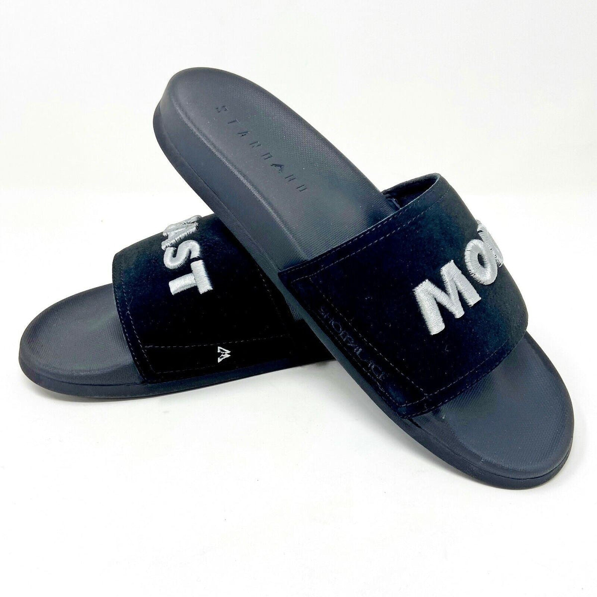 STNDRD Standard Los Angeles Monaco Beast Mode Black Womens Gym Slide Sandals
