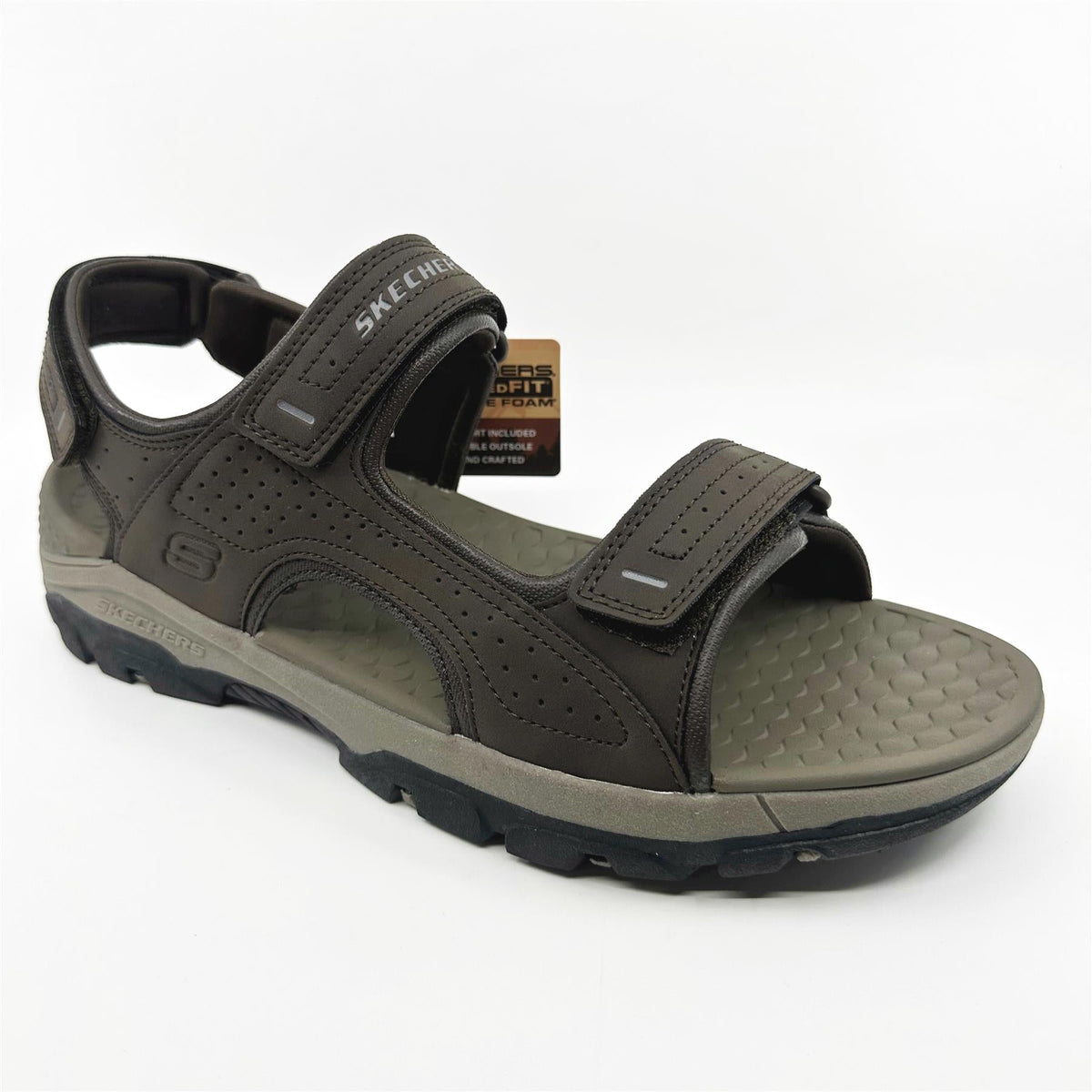 Skechers Tresmen Garo Chocolate Brown Mens Sandal Relaxed Fit Slip-On
