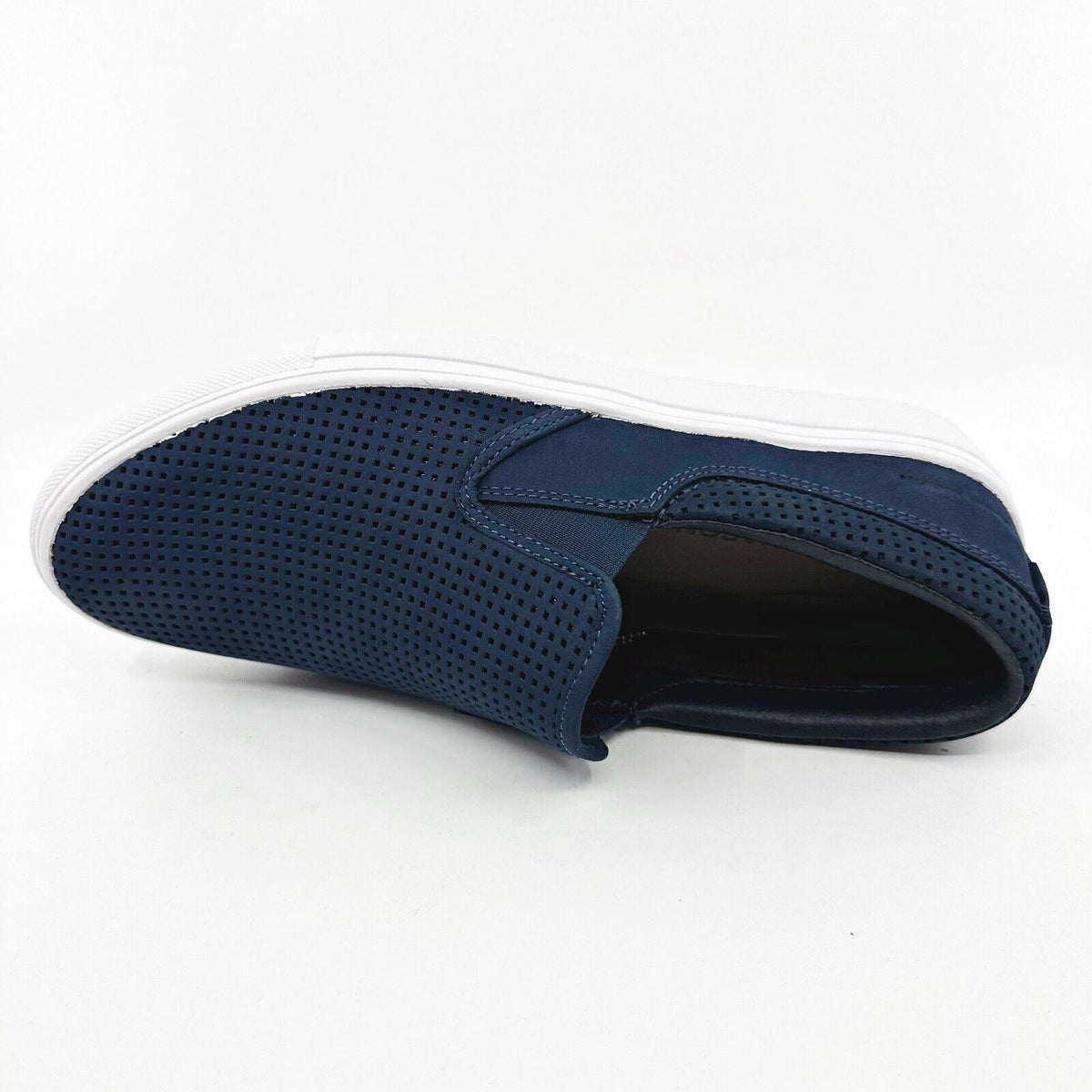 Mark Nason Razor Breakline Navy Mens Size 8.5 Leather Slip On Shoes