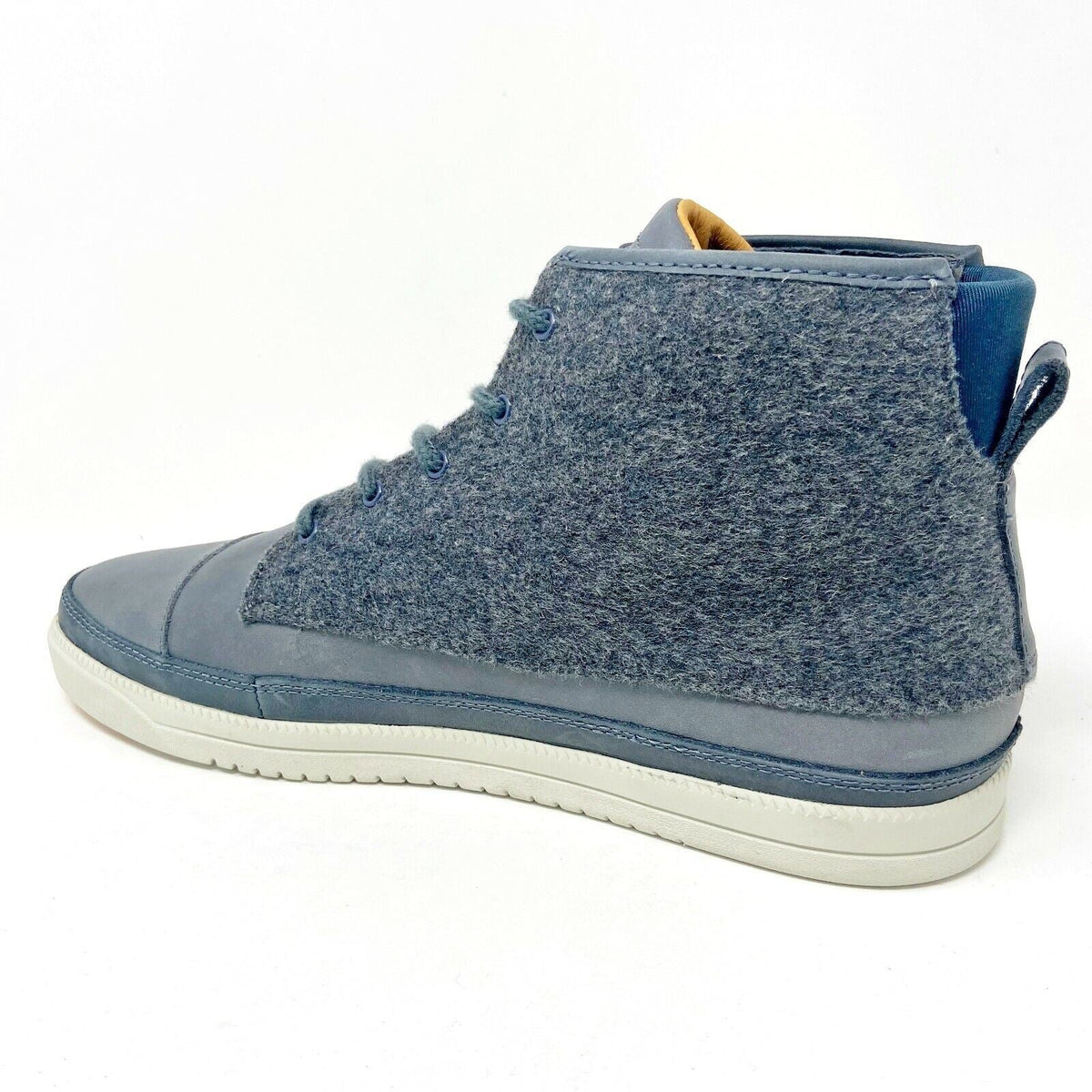 Clae Chambers Charcoal Leather Wool Mens Size 9.5 Premium Mid Casual Sneakers
