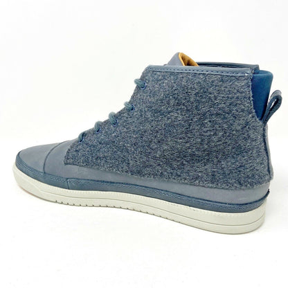 Clae Chambers Charcoal Leather Wool Mens Size 9.5 Premium Mid Casual Sneakers