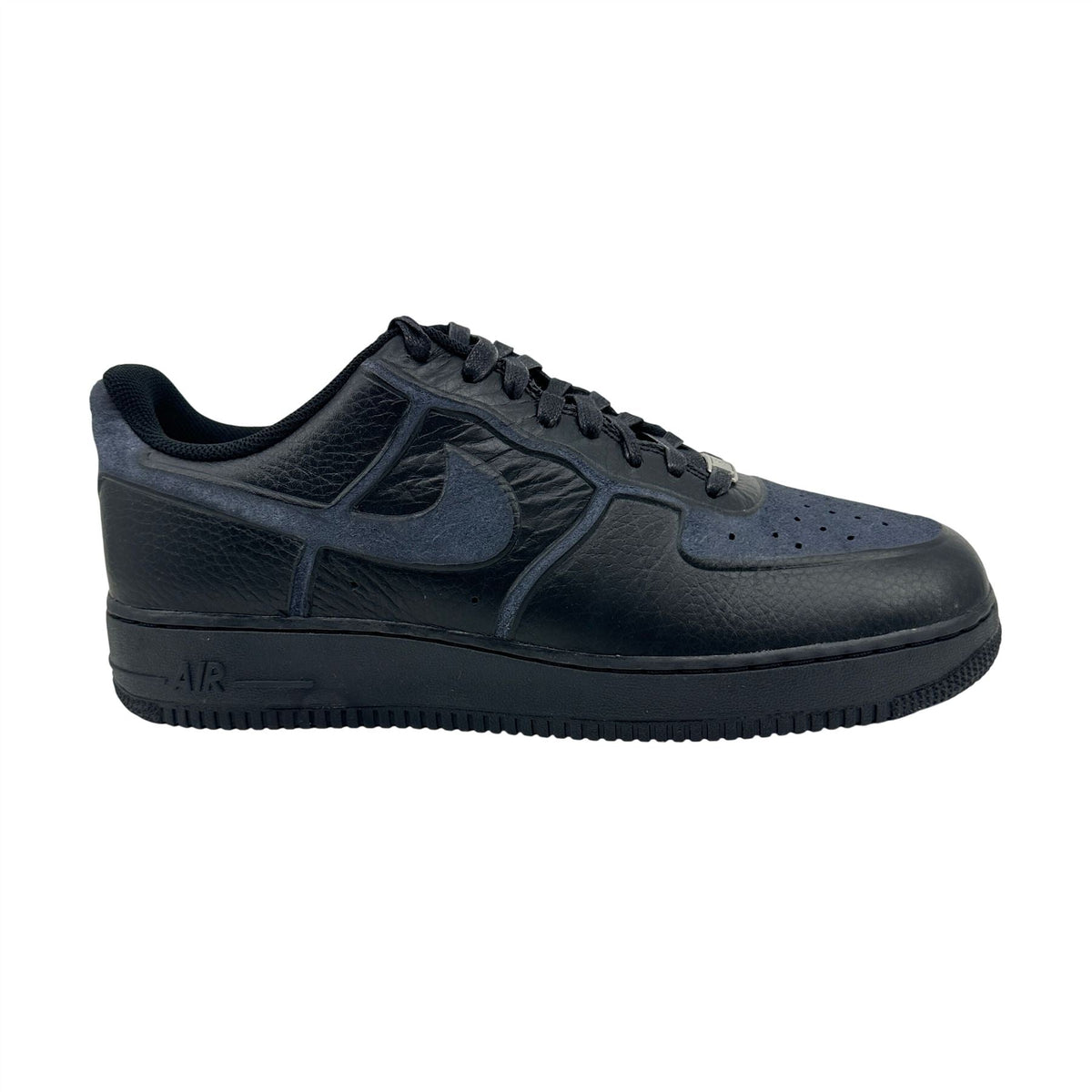 Nike Air Force 1 Premium Skive TEC VT Triple Black Mens Athletic Sneaker