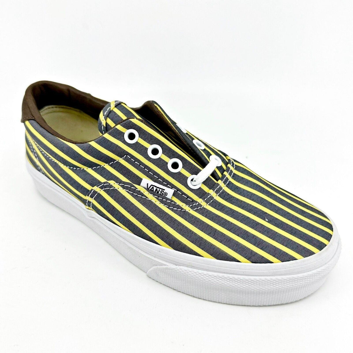 VANS Era 59 (Stripes) Yellow True White Womens Size 5.5 Casual Sneakers