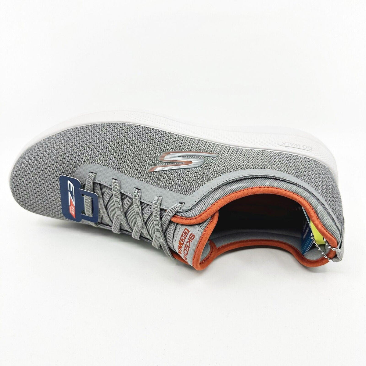 Skechers Go Walk Stability Progress Gray Orange Mens Athletic Sneakers