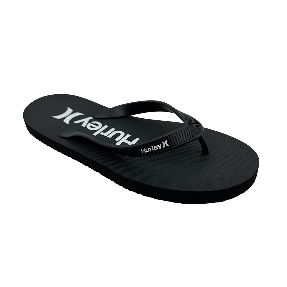 Hurley Logo Black White Mens Sandal Pool Beach Flip Flop