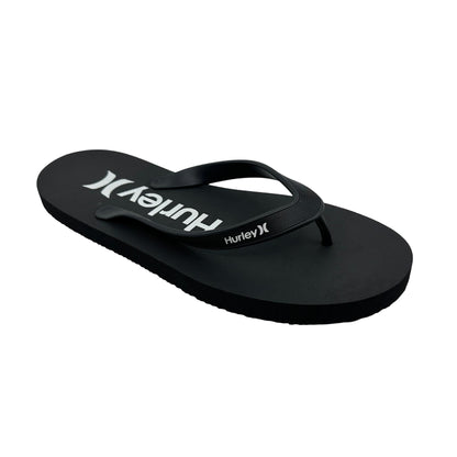 Hurley Logo Black White Mens Sandal Pool Beach Flip Flop
