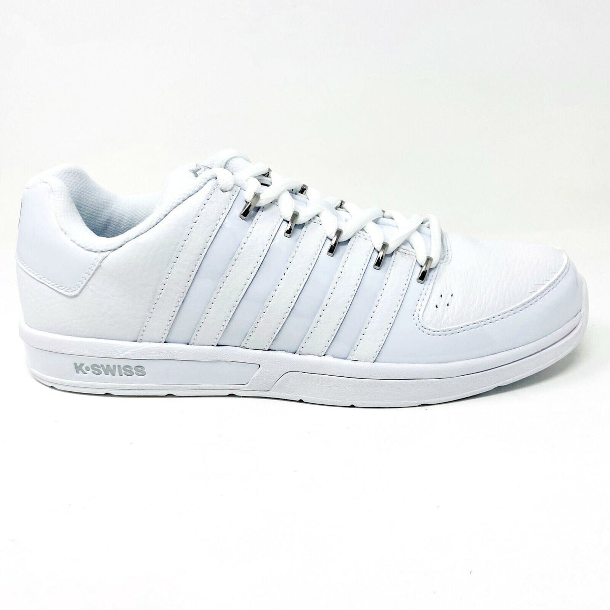 K-Swiss Mens Ruttger White Platinum Casual Sneakers 02024135