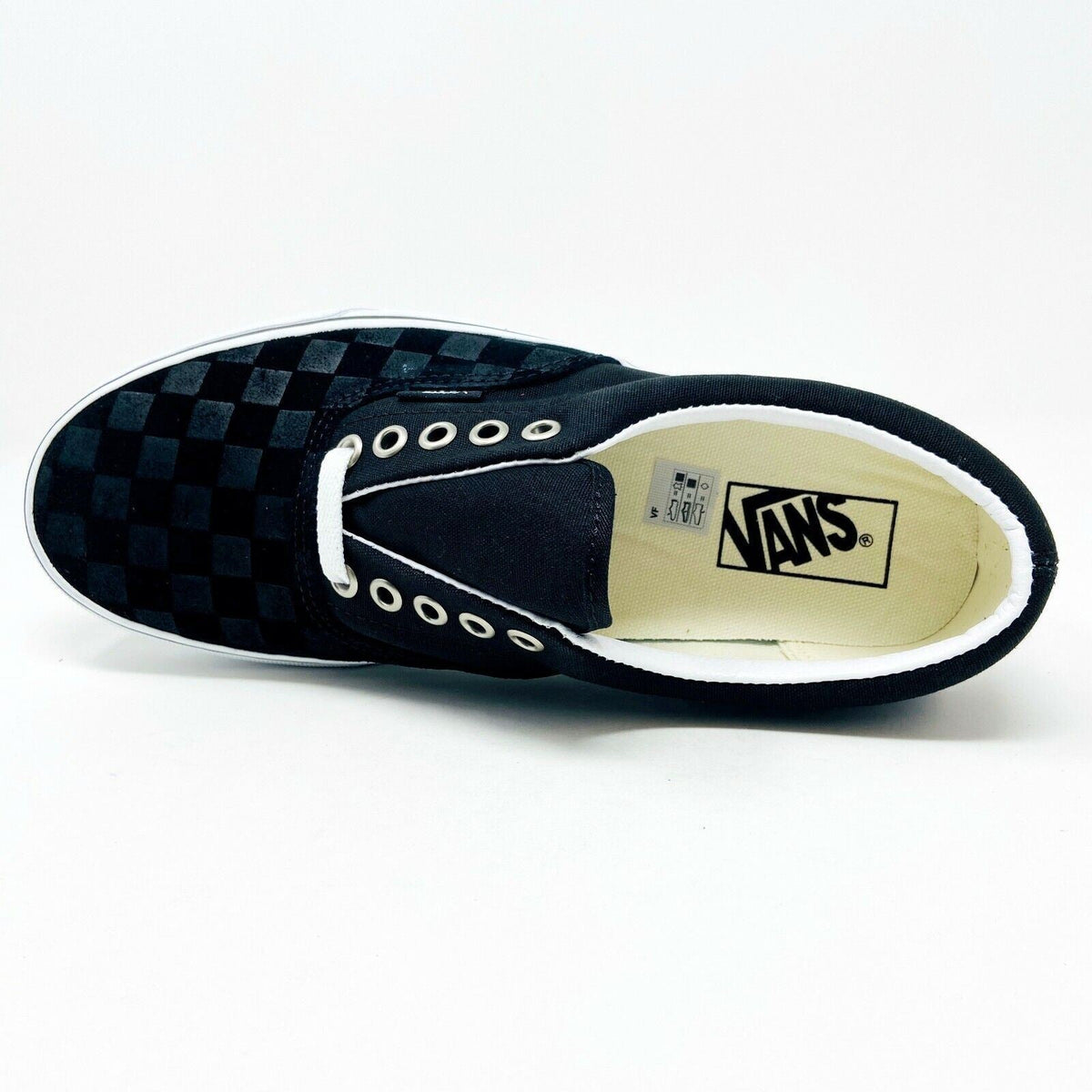Vans Era (Deboss Checkerboard) Black True White Classic Mens Sneakers