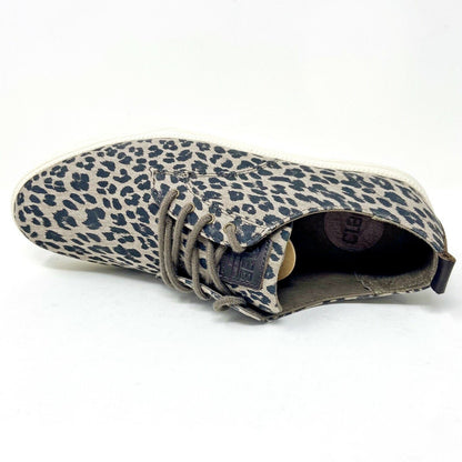 Clae Ellington Textile Umber Leopard Print Canvas Mens Casual Shoes Sneakers
