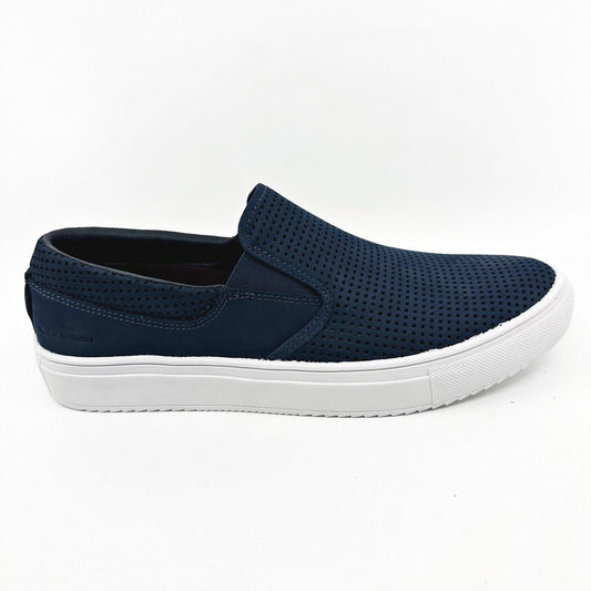 Mark Nason Razor Breakline Navy Mens Size 8.5 Leather Slip On Shoes