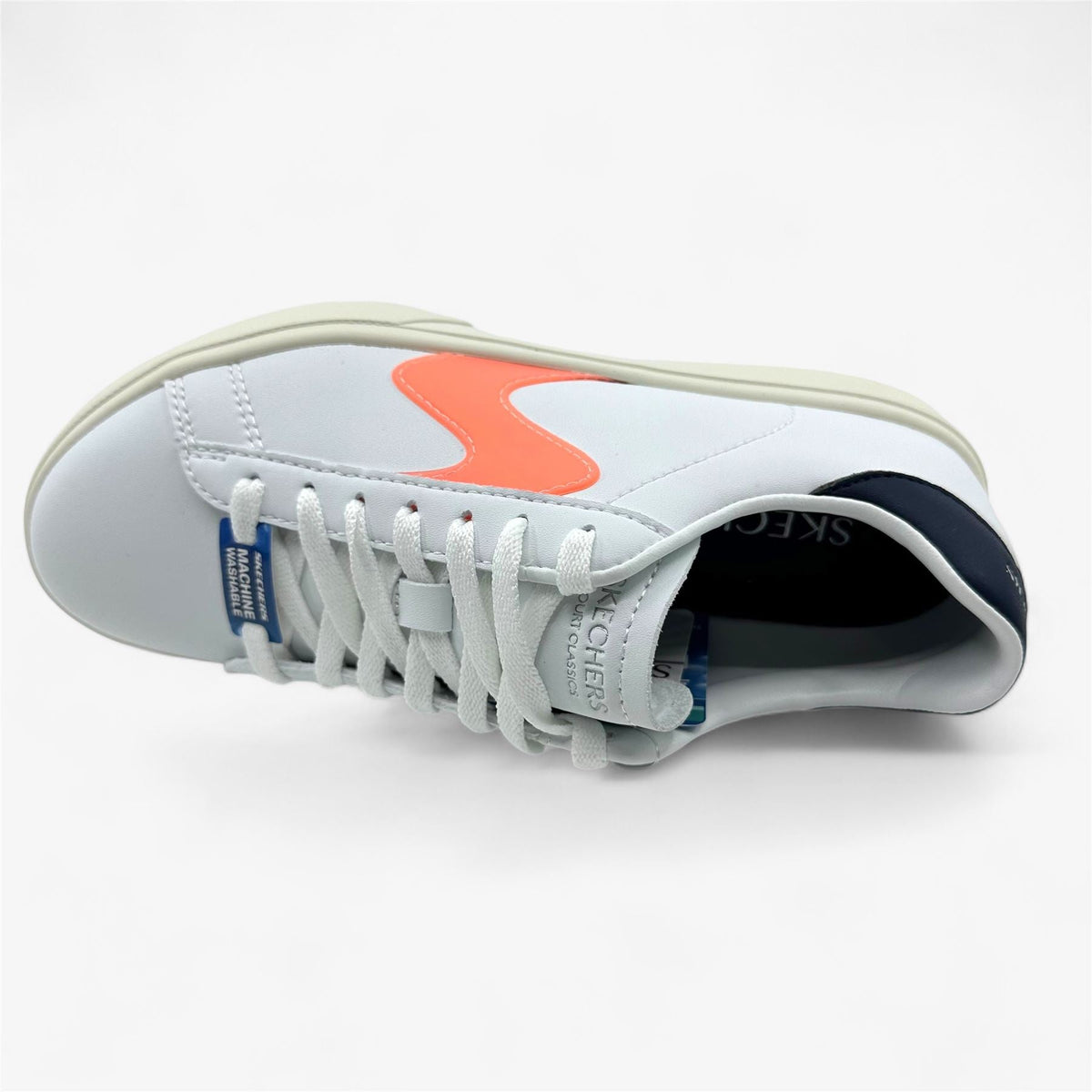 Skechers Eden LX Top Grade White Navy Pink Womens Size 5.5 Court Classics Sneaker