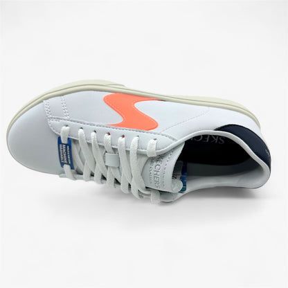 Skechers Eden LX Top Grade White Navy Pink Womens Size 5.5 Court Classics Sneaker