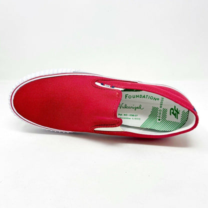 PF Flyer Center Slip On Red White Womens Shoes Casual Sneakers PM12OS2J