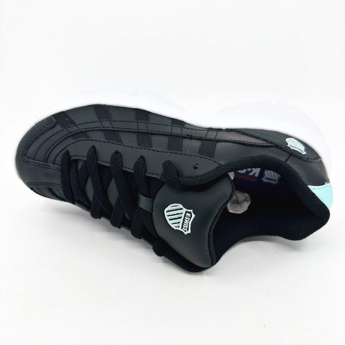 K-Swiss ST229 CMF Black Aruba Blue Silver Womens Size 6.5 Sneakers 96606 012