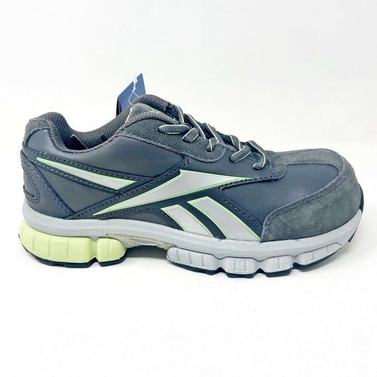 Reebok Work Turnover Grey Green Oxford Womens Wide Composite Toe Sneakers RB442