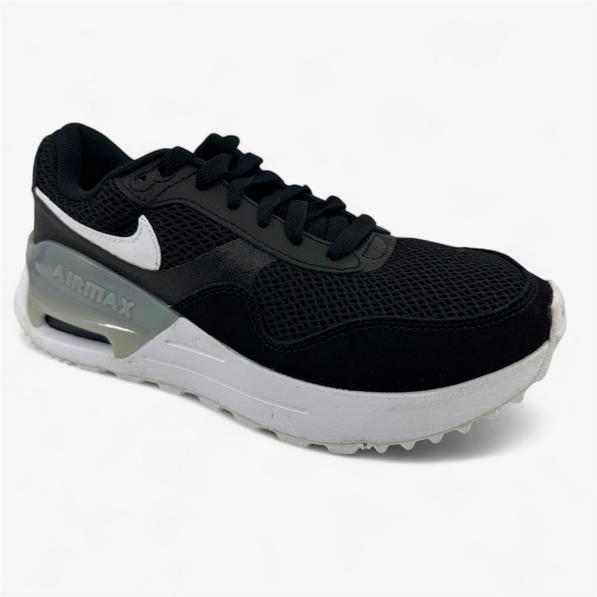 Nike Air Max System Black White Wolf Grey Mens Size 7.5 Athletic Sneaker