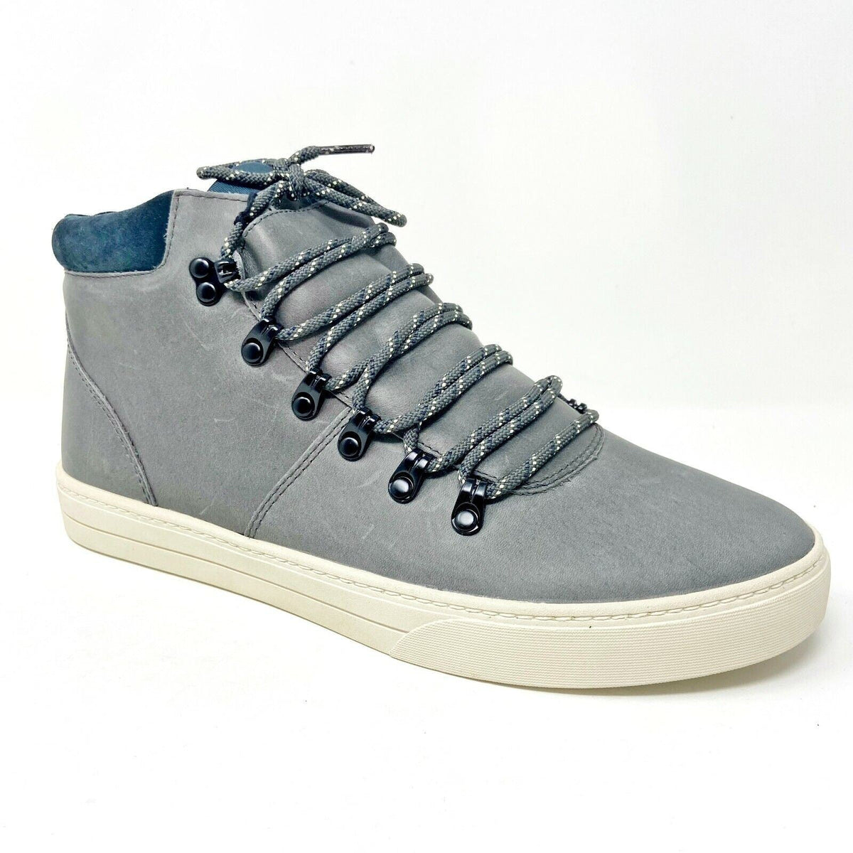 Clae Grant Charcoal Leather Mens Premium Casual Sneakers