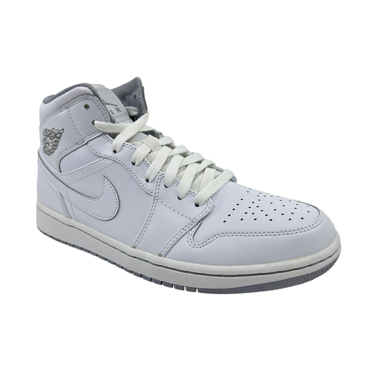 Jordan 1 Mid White Wolf Grey Mens Athletic Sneaker