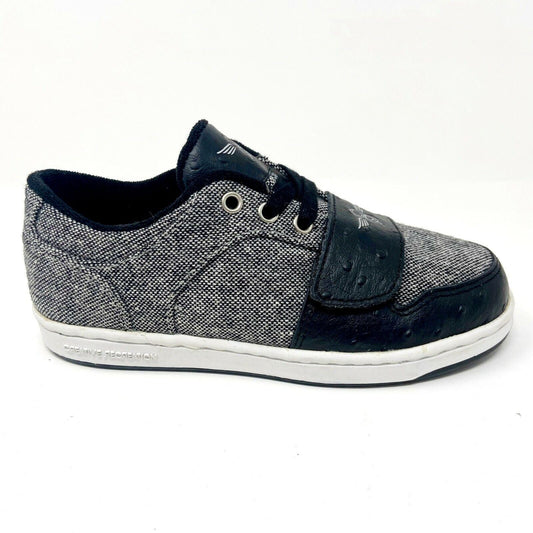Creative Recreation Cesario Lo Black Tweed Black Ostrich Youth Kids Sneakers