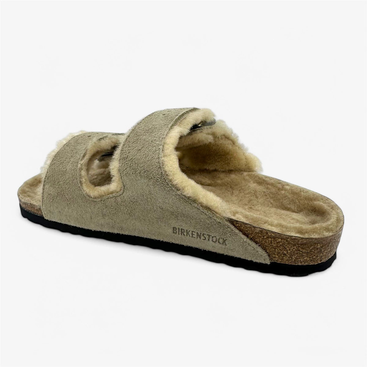 Birkenstock Arizona Shearling Taupe Womens Casual Soft Footbead Clog