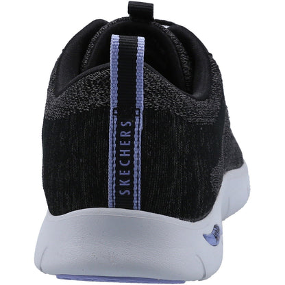 Women's Wide Fit Skechers 104272 Arch Fit Refine Trainers - Black/White