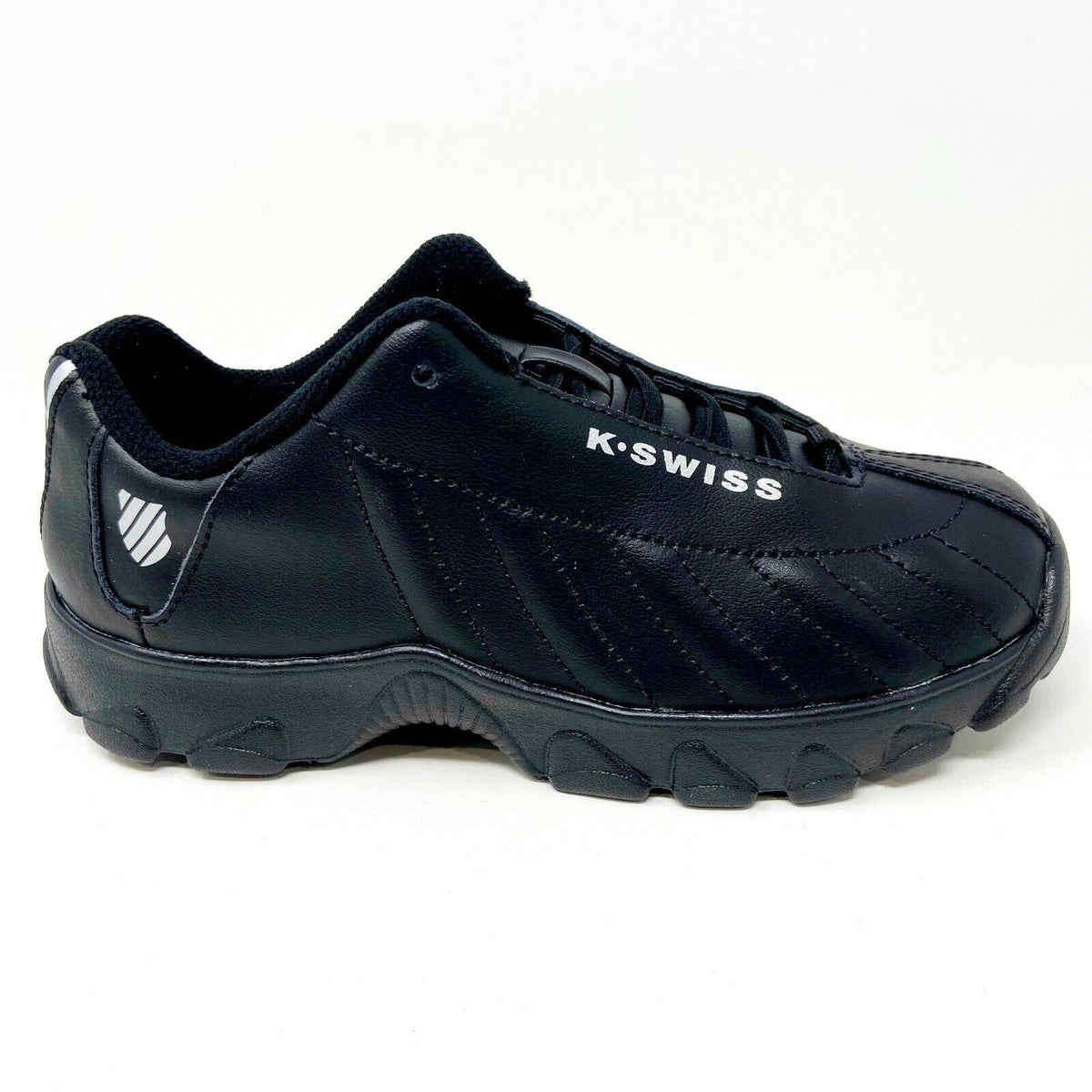 K-Swiss ST329 Black Silver Kids Youth Casual Shoes Sneakers 56408 062