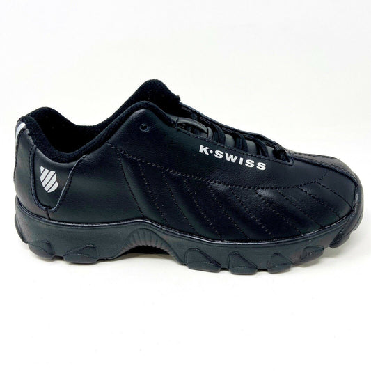K-Swiss ST329 Black Silver Kids Youth Casual Shoes Sneakers 56408 062