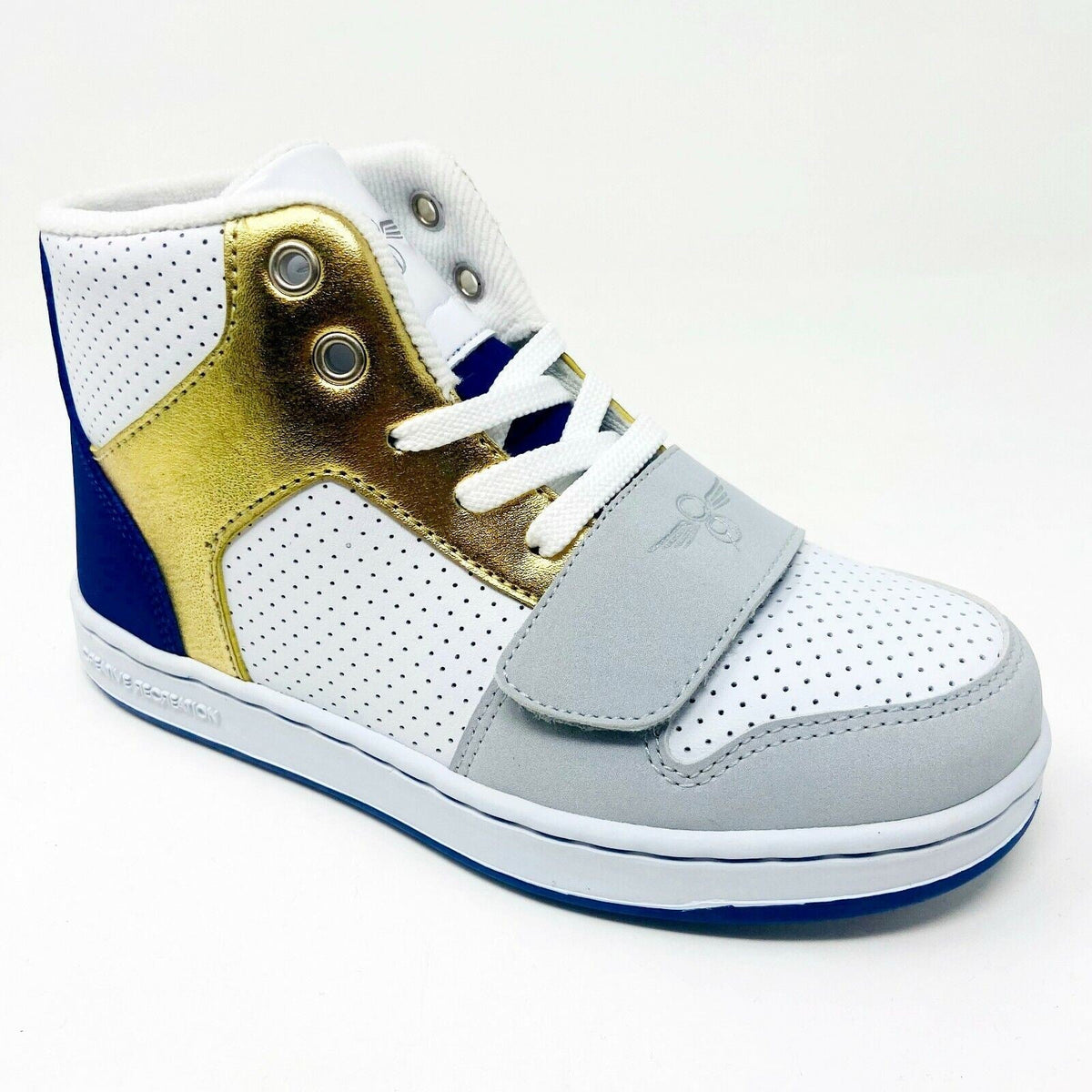 Creative Recreation Cesario Metallic Gold Vapor White Royal Youth Kids Sneakers