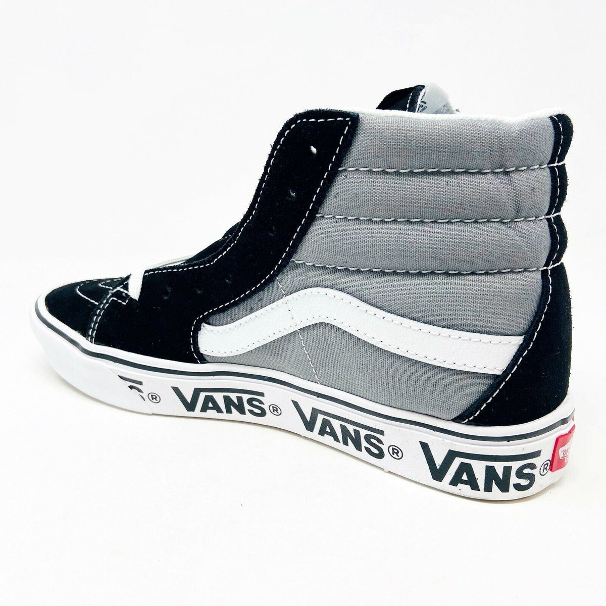Vans Comfycush Sk8 Hi (Tape Mix) Black Frost Gray Womens Casual Sneakers