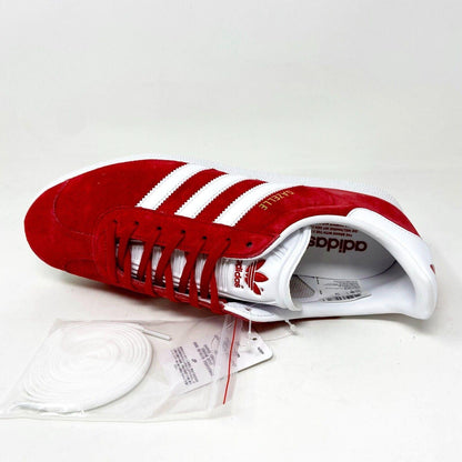 Adidas Gazelle Scarlet Red White Mens Size 9.5 Athletic Sneaker