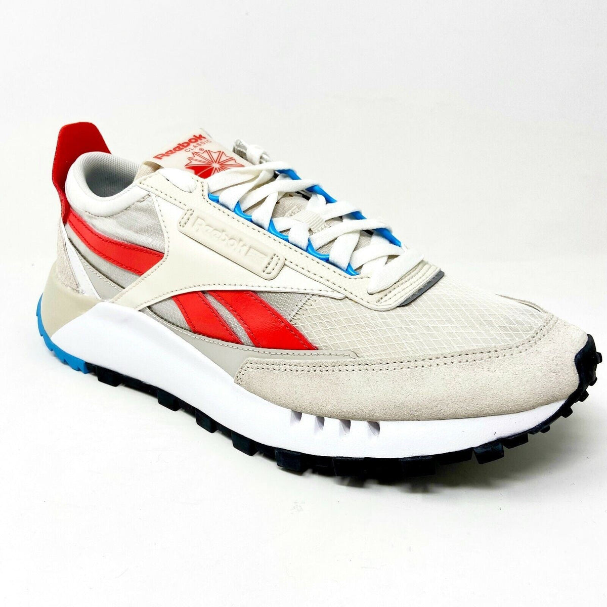 Reebok Classic Leather Legacy Alabaster Chalk Laser Red Mens Sneakers FY7432