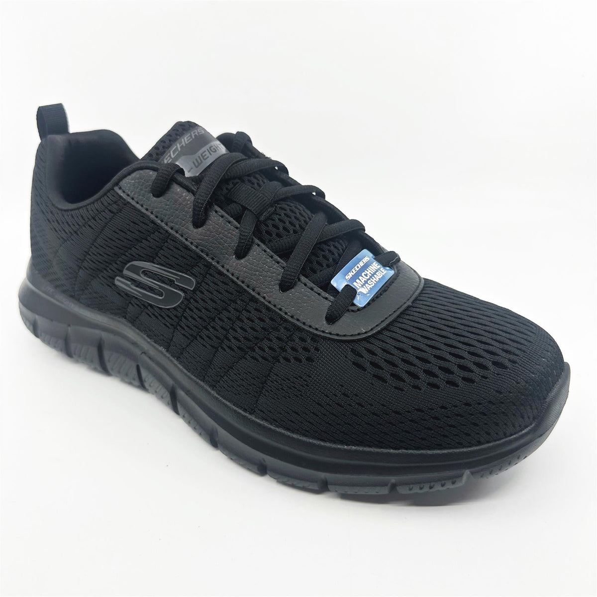 Skechers Track Moulton Black Mens Athletic Sneakers