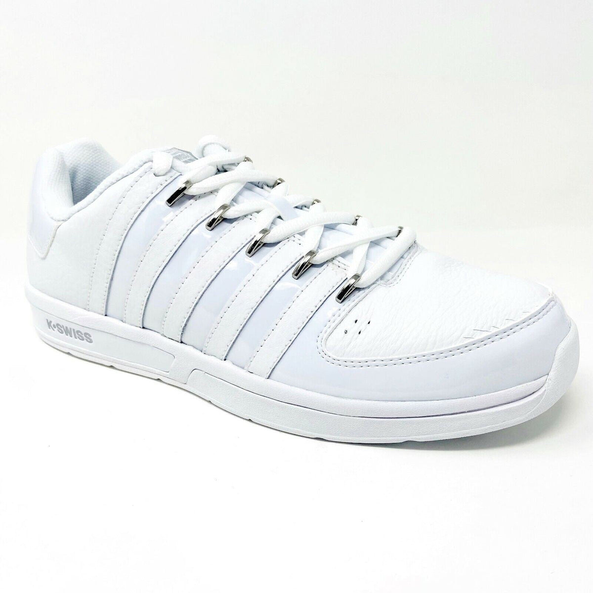 K-Swiss Mens Ruttger White Platinum Casual Sneakers 02024135
