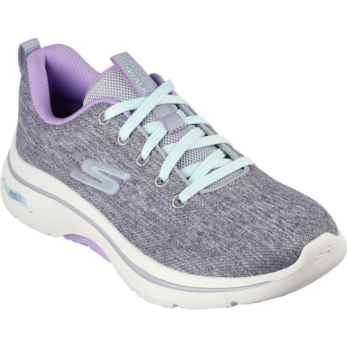 Women's Wide Fit Skechers 125311 Go Walk Arch Fit 2.0 Vivid Trainers