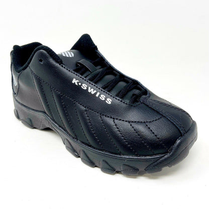 K-Swiss ST329 Black Silver Kids Youth Casual Shoes Sneakers 56408 062
