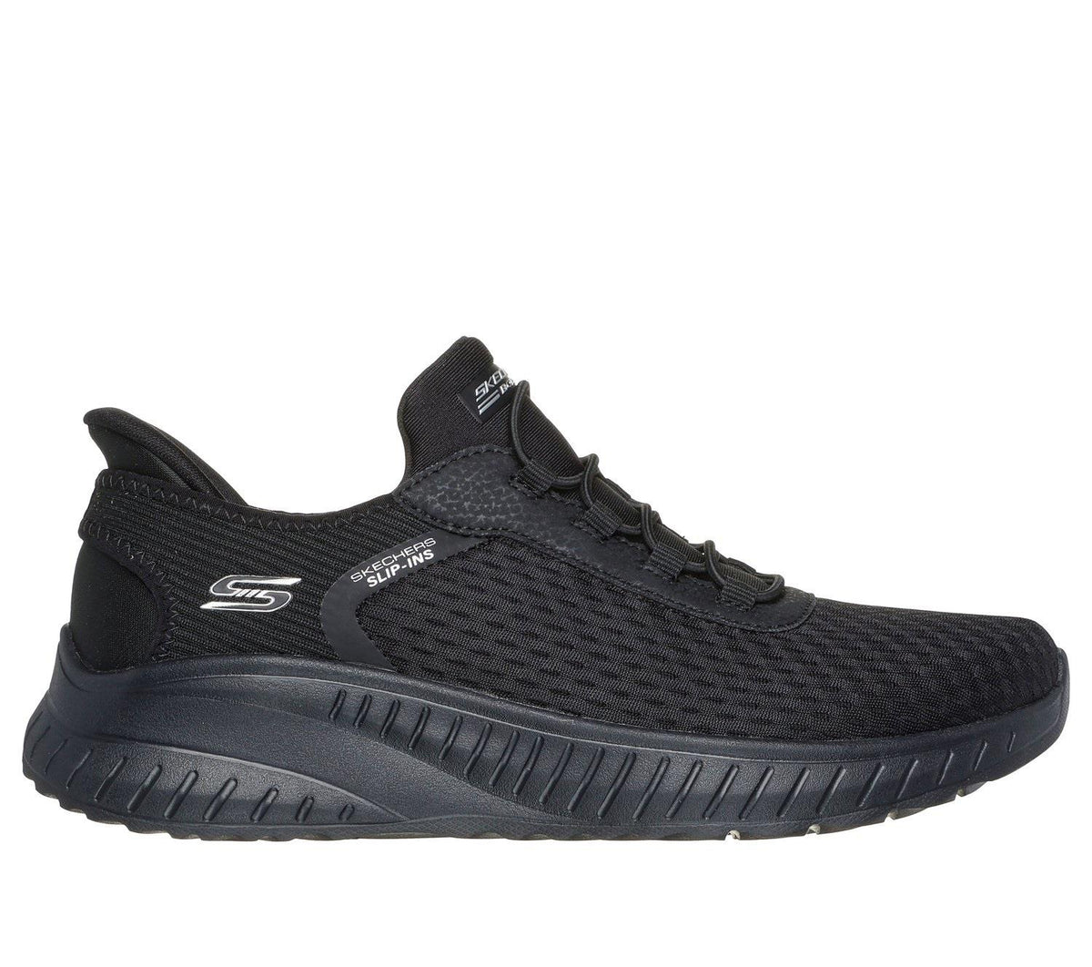 Women's Wide Fit Skechers 117504 Slip-ins Bobs Sport Squad Chaos In Color Trainers