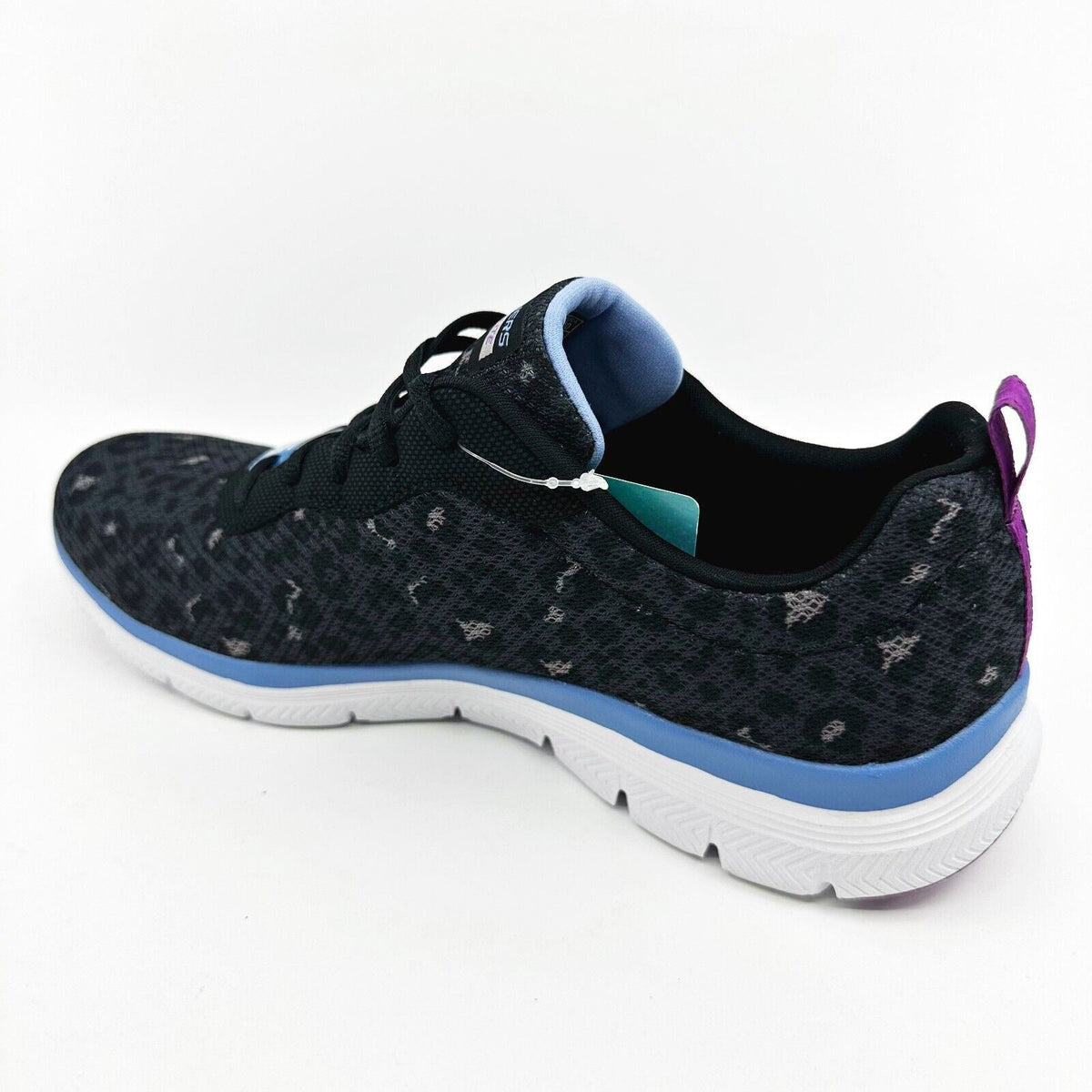 Skechers Flex Appeal 4.0 Rich Flair Black Blue Womens Size 10 Athletic Shoes