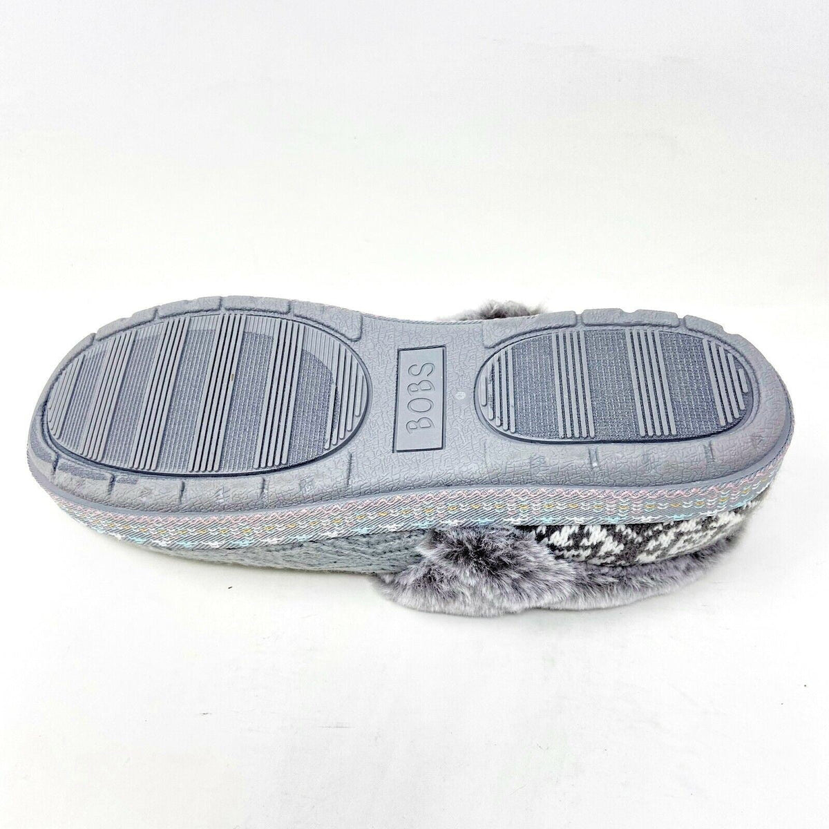 Bobs Skechers Too Cozy Deco Drifter Gray Womens Size 9 Casual Fur Slippers