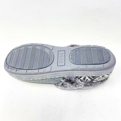 Bobs Skechers Too Cozy Deco Drifter Gray Womens Size 9 Casual Fur Slippers