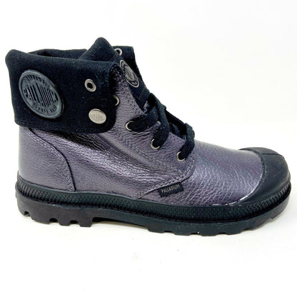 Palladium Baggy ML Zip Graphite Black Kids Leather Combat Boots 53456 063