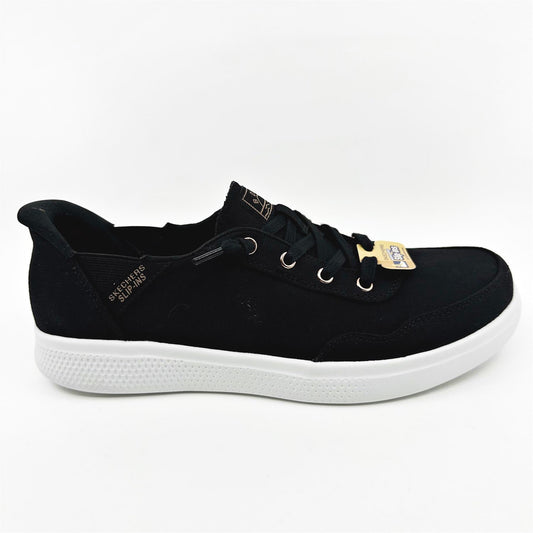 Skechers Bobs Skipper Keep It Sweet Black Womens  Slip On Sneakers