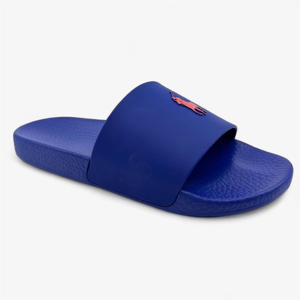Ralph Lauren Slide SN SLI Navy Blue  Red Mens Sandal Big Pony Slide