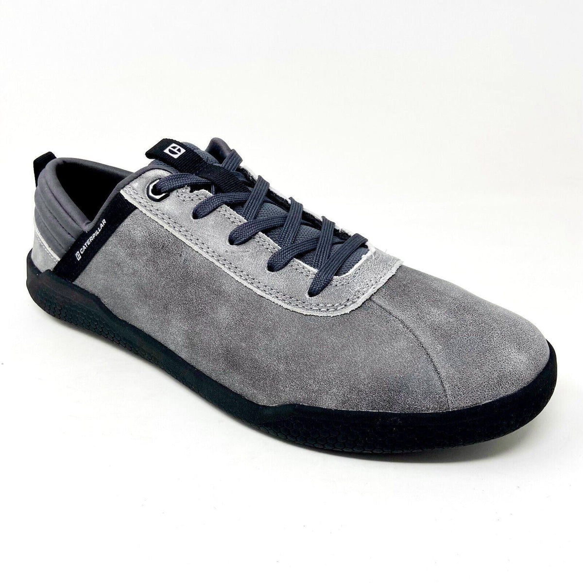 Caterpillar CAT Hex Glacier Grey Black Mens Suede Casual Sneakers P724183