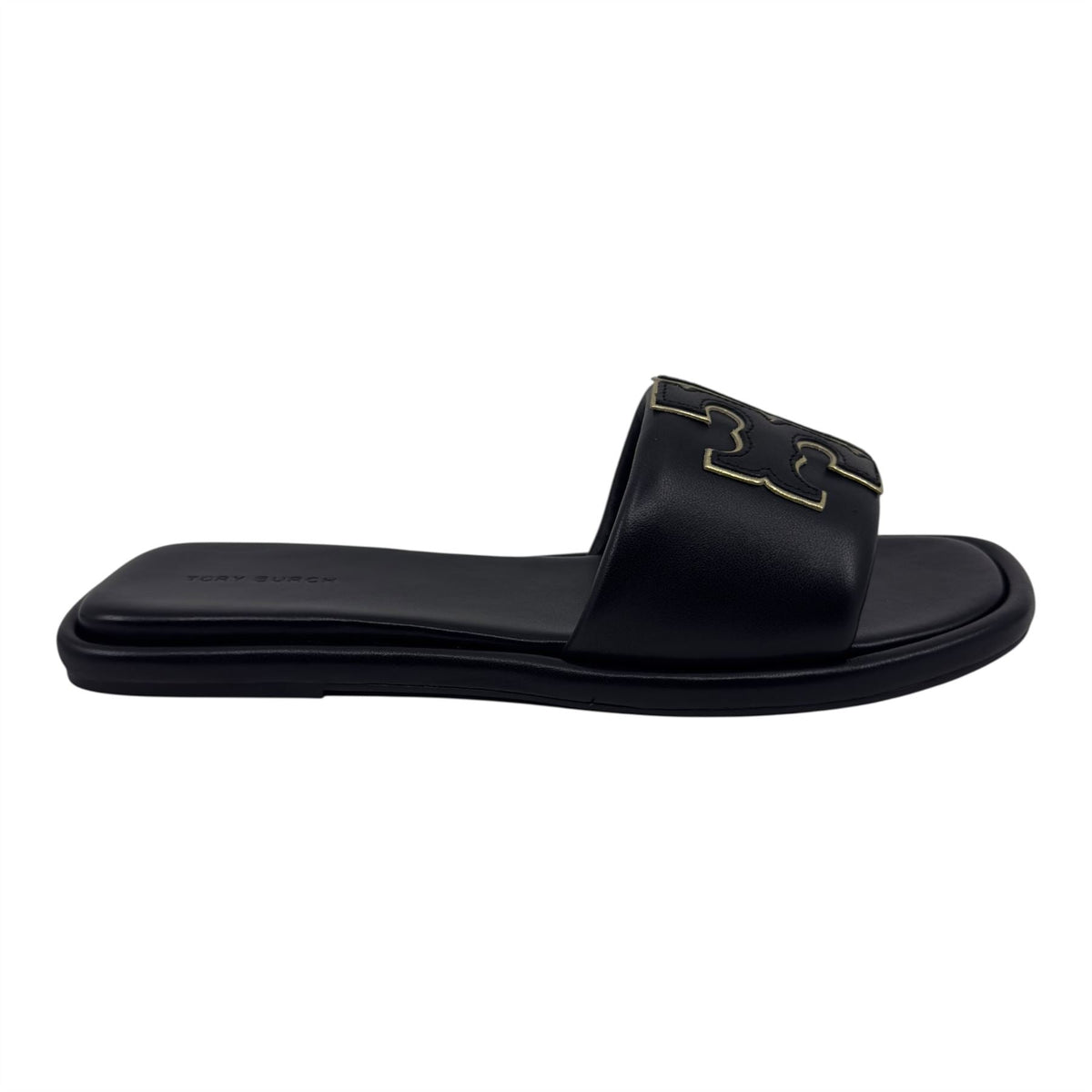 Tory Burch Double T Sport Slide Perfect Black Womens Nappa Leather Slide