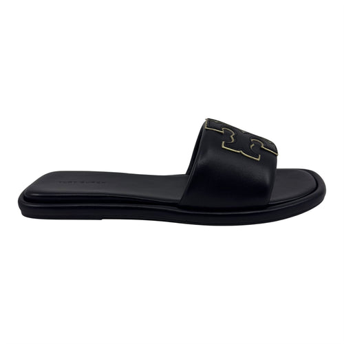 Tory Burch Double T Sport Slide Perfect Black Womens Nappa Leather Slide