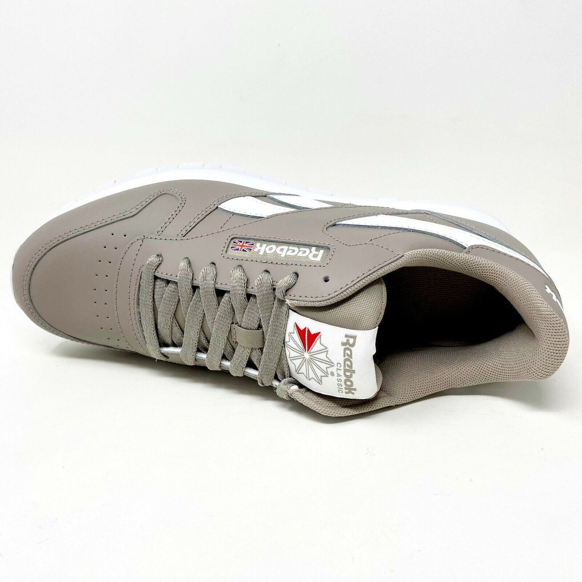 Reebok Classic Leather Gray White Mens Casual Sneakers FY9402